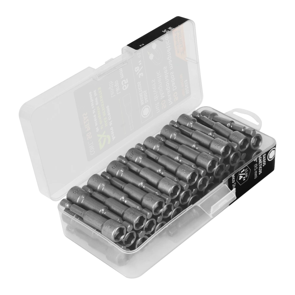 102613 ESTUCHE CON 50 DADOS MAGNÉTICOS DE 3/8' LARGO 2-1/2', EXPERT