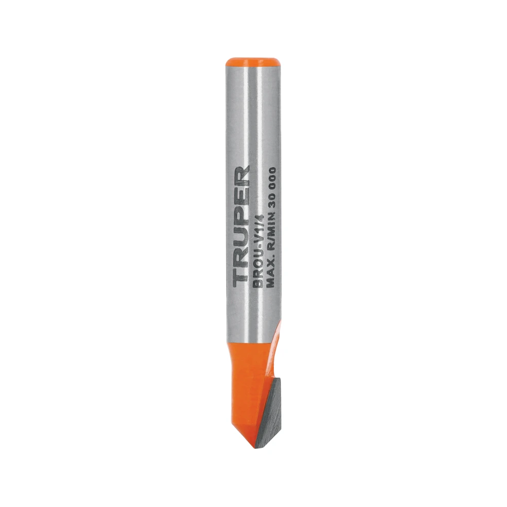 [BROU-V1/4] 102718 BROCA PARA ROUTER, CORTE EN 'V', 1/4', TRUPER
