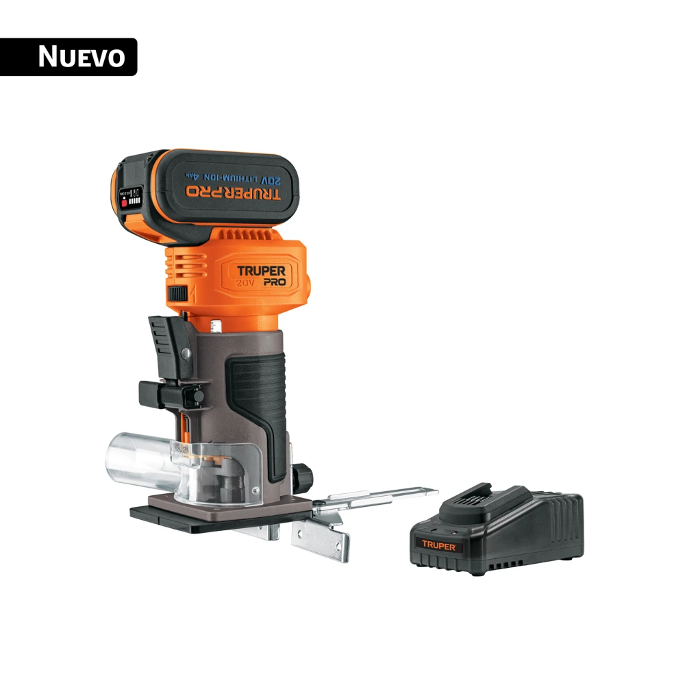 102865 ROUTER (REBAJADORA) 1/4', 1 BATERÍA 4 AH, TRUPER PRO