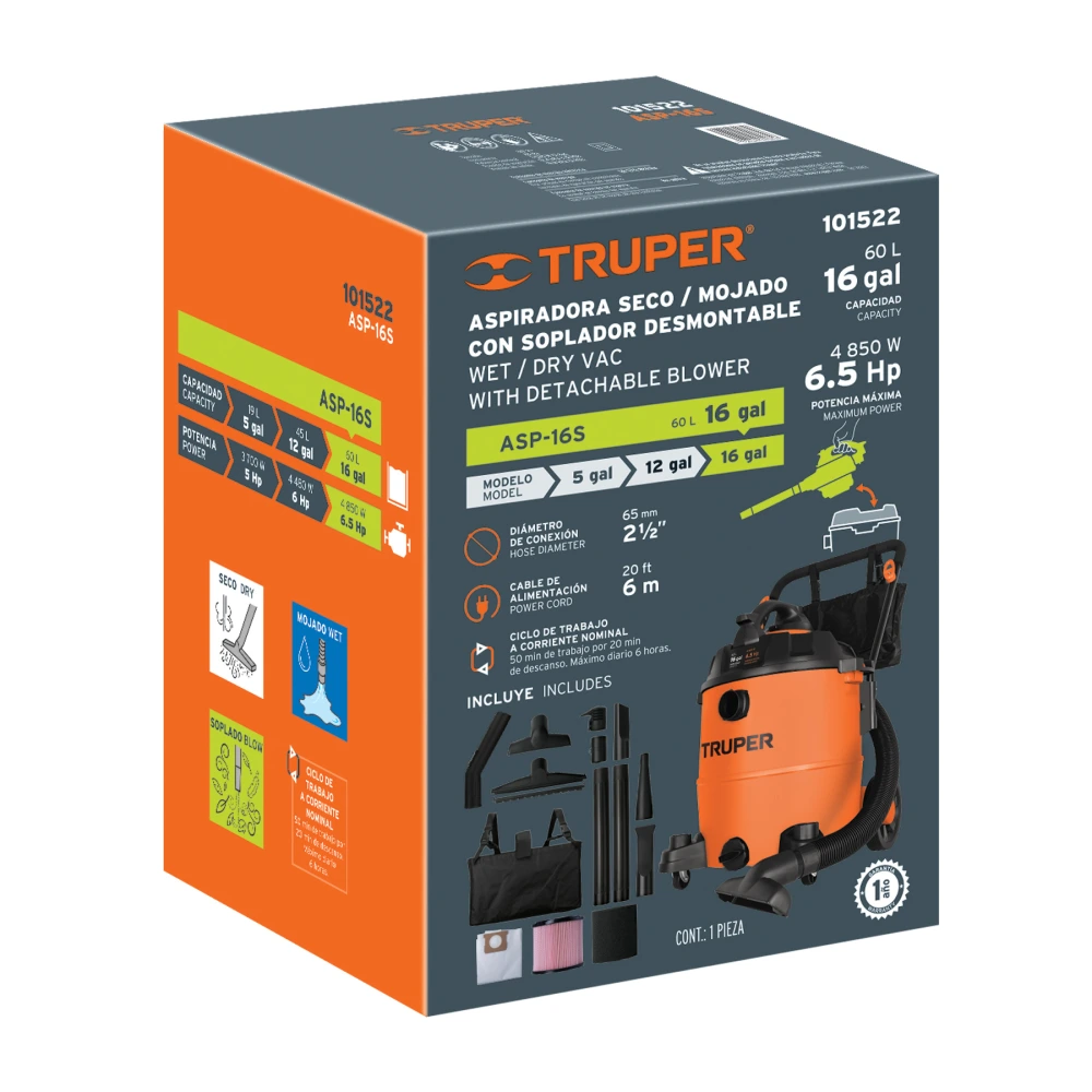 103078 CAJA DE EMPAQUE DE REPUESTO PARA ASP-16S, TRUPER