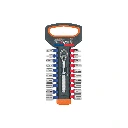 103108 JUEGO DE DADOS MM Y STD CON MATRACA, CUADRO 1/4', TRUPER