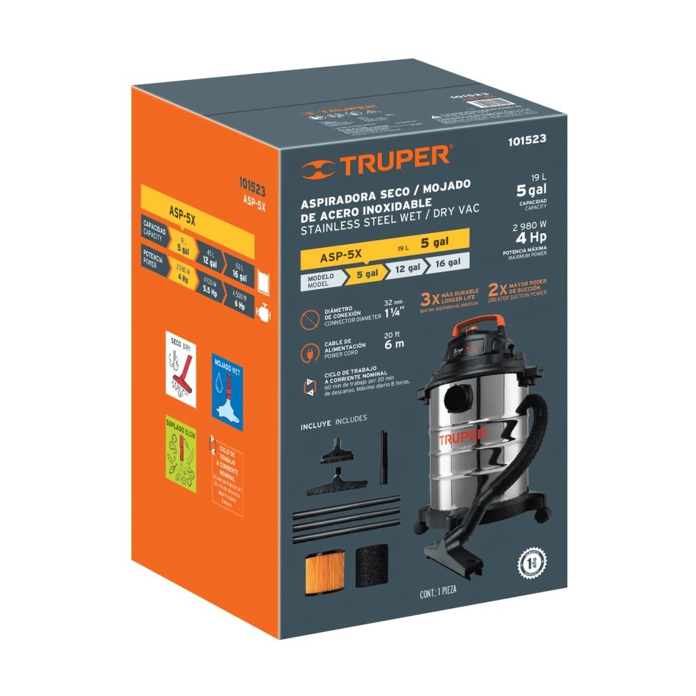 [CJ-ASP-5X] 103121 CAJA DE EMPAQUE DE REPUESTO PARA ASP-5X, TRUPER