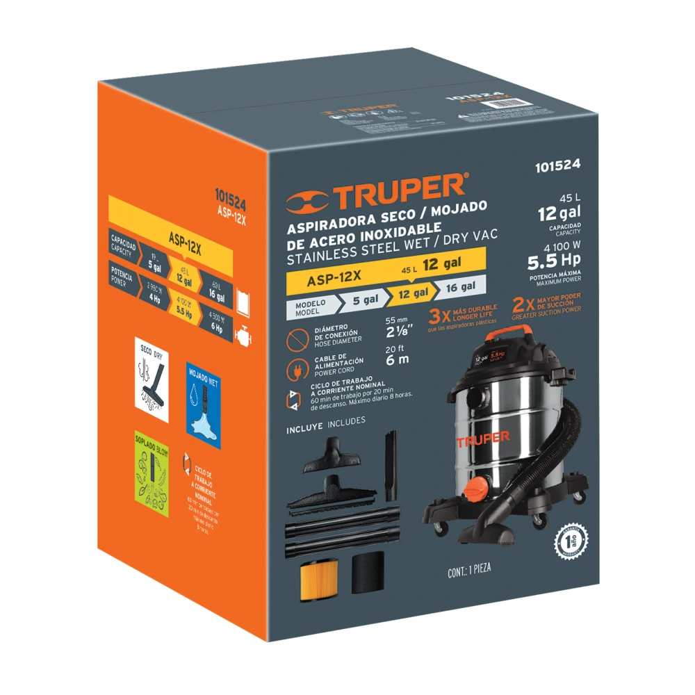 103127 CAJA DE EMPAQUE DE REPUESTO PARA ASP-12X, TRUPER