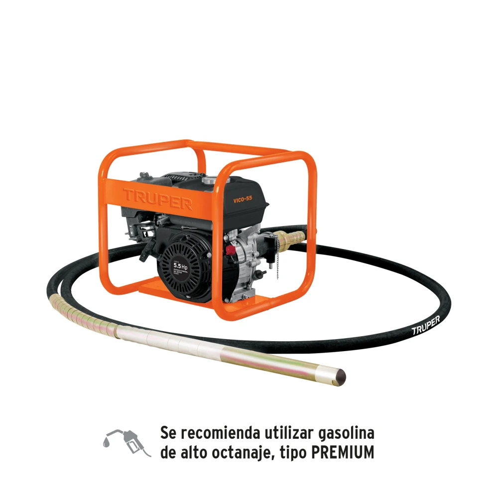 [VICO-55] 103237 VIBRADOR PARA CONCRETO, A GASOLINA, 163 CC, 5.5 HP, TRUPER