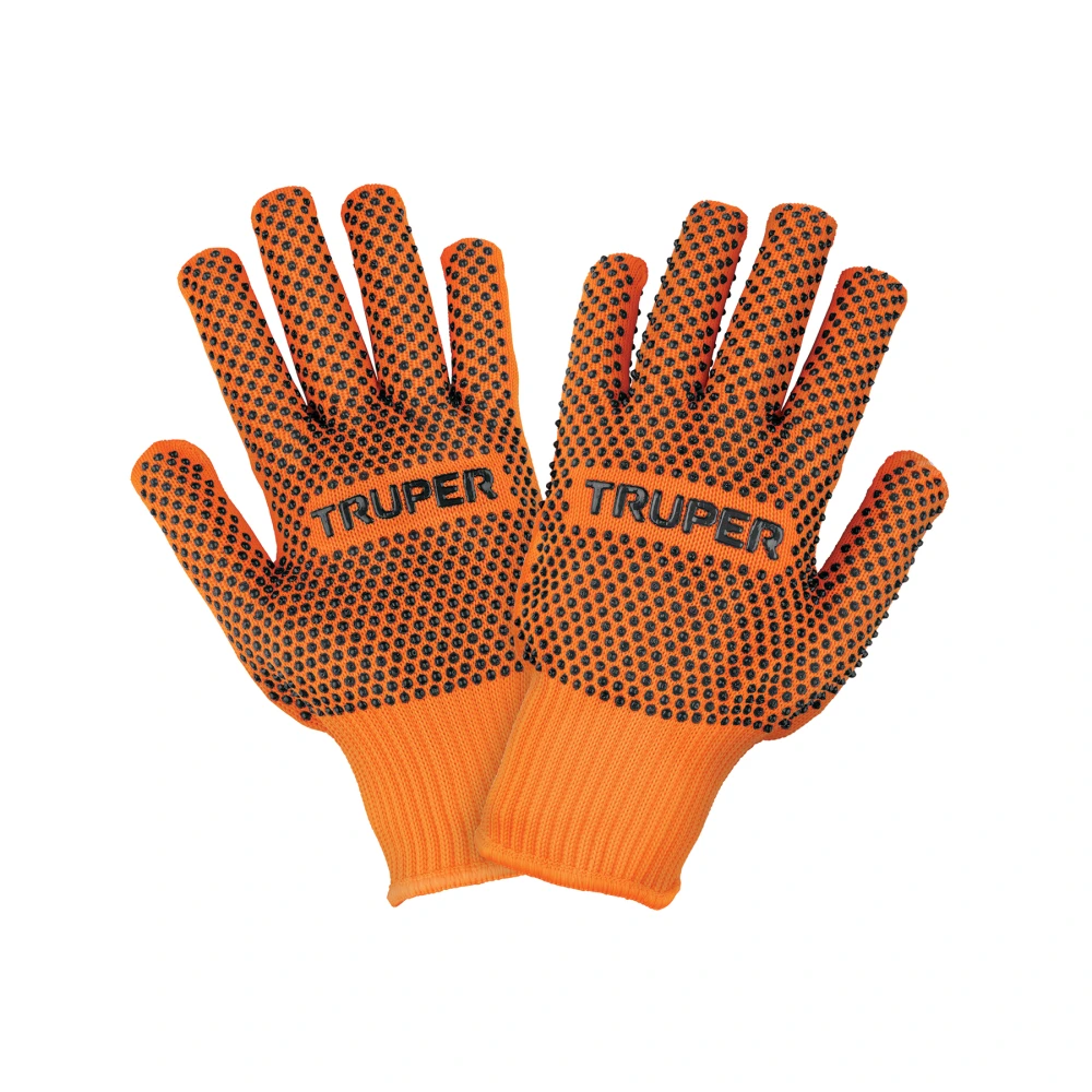 [GU-445] 103925 GUANTES DE ALGODÓN CON PUNTOS DE PVC EN PALMA Y DORSO,TRUPER