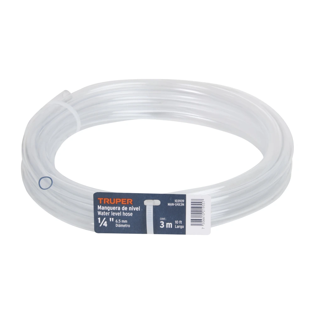 [MAN-1/4X3N] 103939 MANGUERA DE NIVEL, 1/4', ROLLO DE 3M, TRUPER